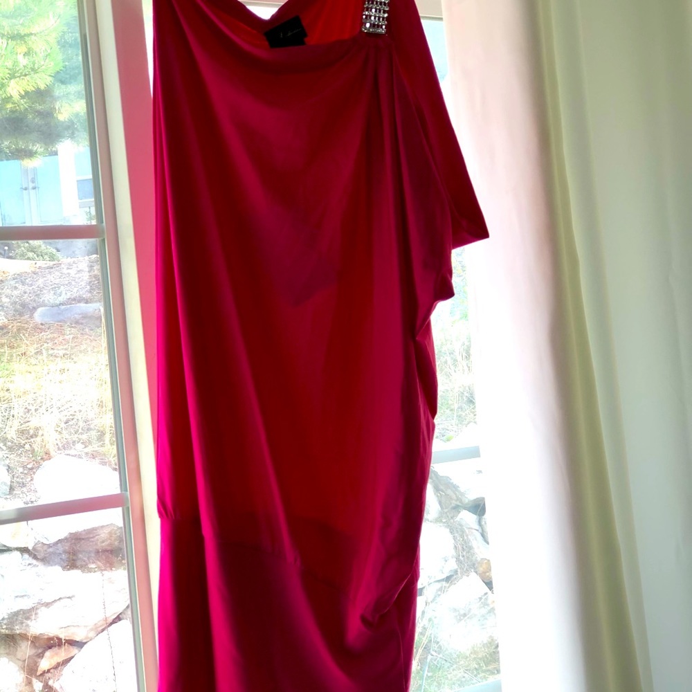 Pink, one sleeve short dress
